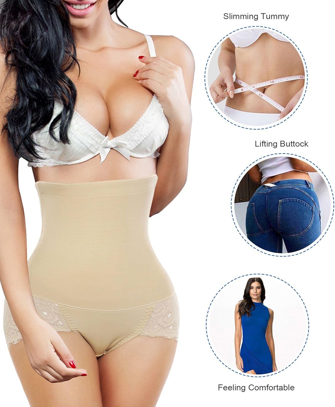 Nebility Women Butt Lifter Shapewear Seamless Waist Trainer Hi-Waist Tummy Control Body Shaper Panty at  Women’s Clothing store