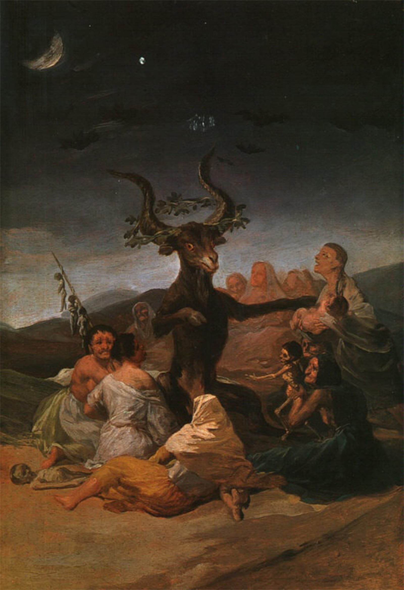Cuadro moderno Sábado de brujas Francisco de Goya, lienzo póster decoración 60x90cm 5