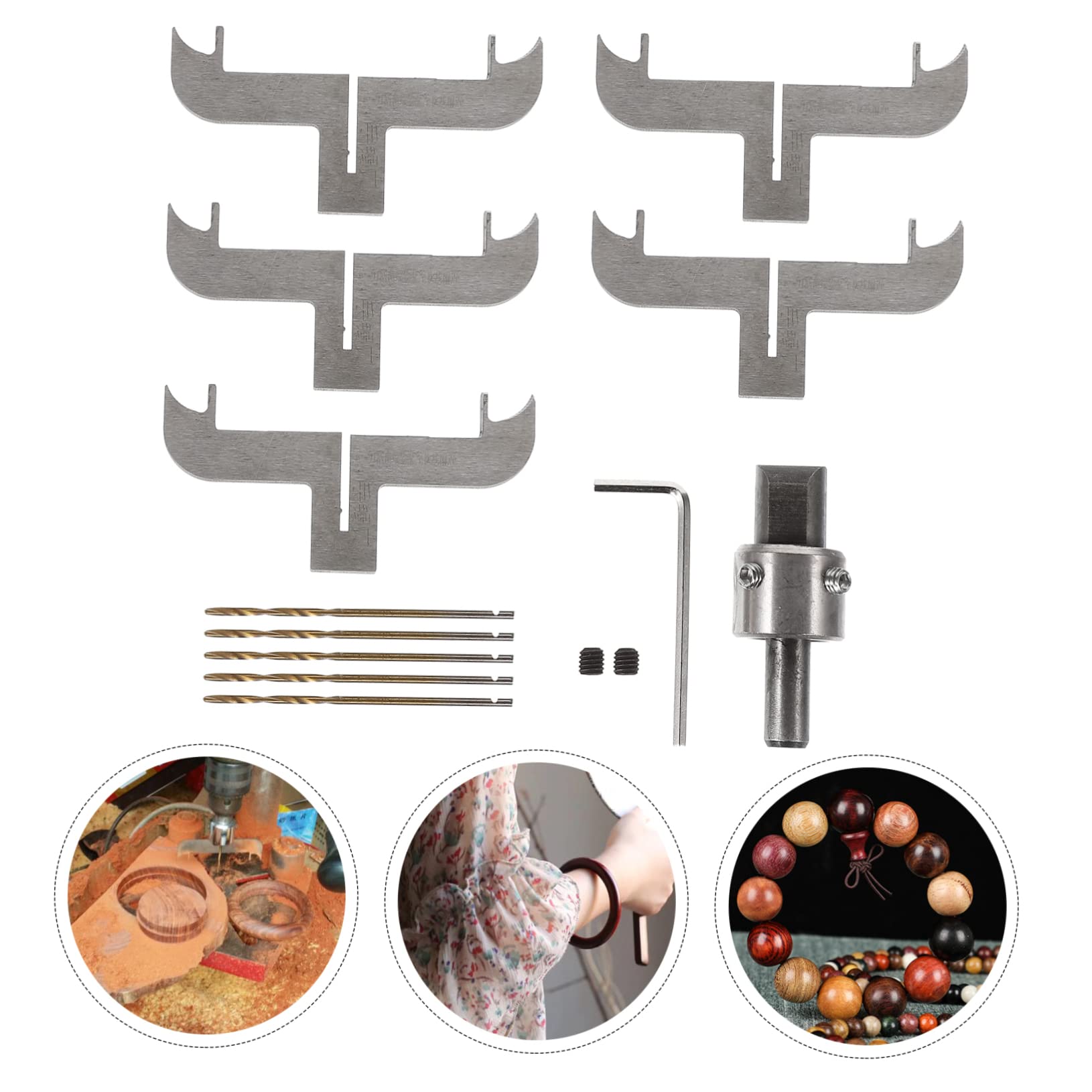 ULTECHNOVO Juego de Fresas para Pulseras y Madera, Brocas para Diy, Kit de Herramientas para Fresadora, Acero Duradero, Accesorios para Carpintería, Adecuado para Anillos y Cuentas de Madera