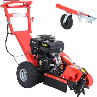 FAFAIR 15HP 420cc Gas Stump Grinder with Tow Bar, Alloy Teeth, 23" Height & 10" Depth - Powerful Tree Stump Removal Machine