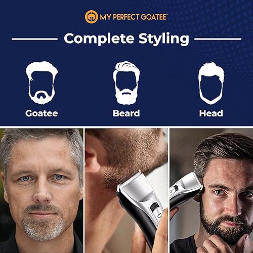 Miniatura 7 de My Perfect Goatee Paquete combinado de aseo de barba para hombres plantilla de afeitado y recortadora de cabra (MPG-188), 36 ajustes de longitud,