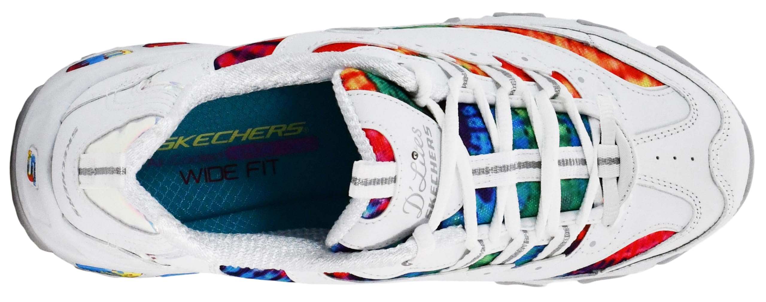 Skechers Women's D'Lites Summer Fiesta Shoes, White/Mul | B2B