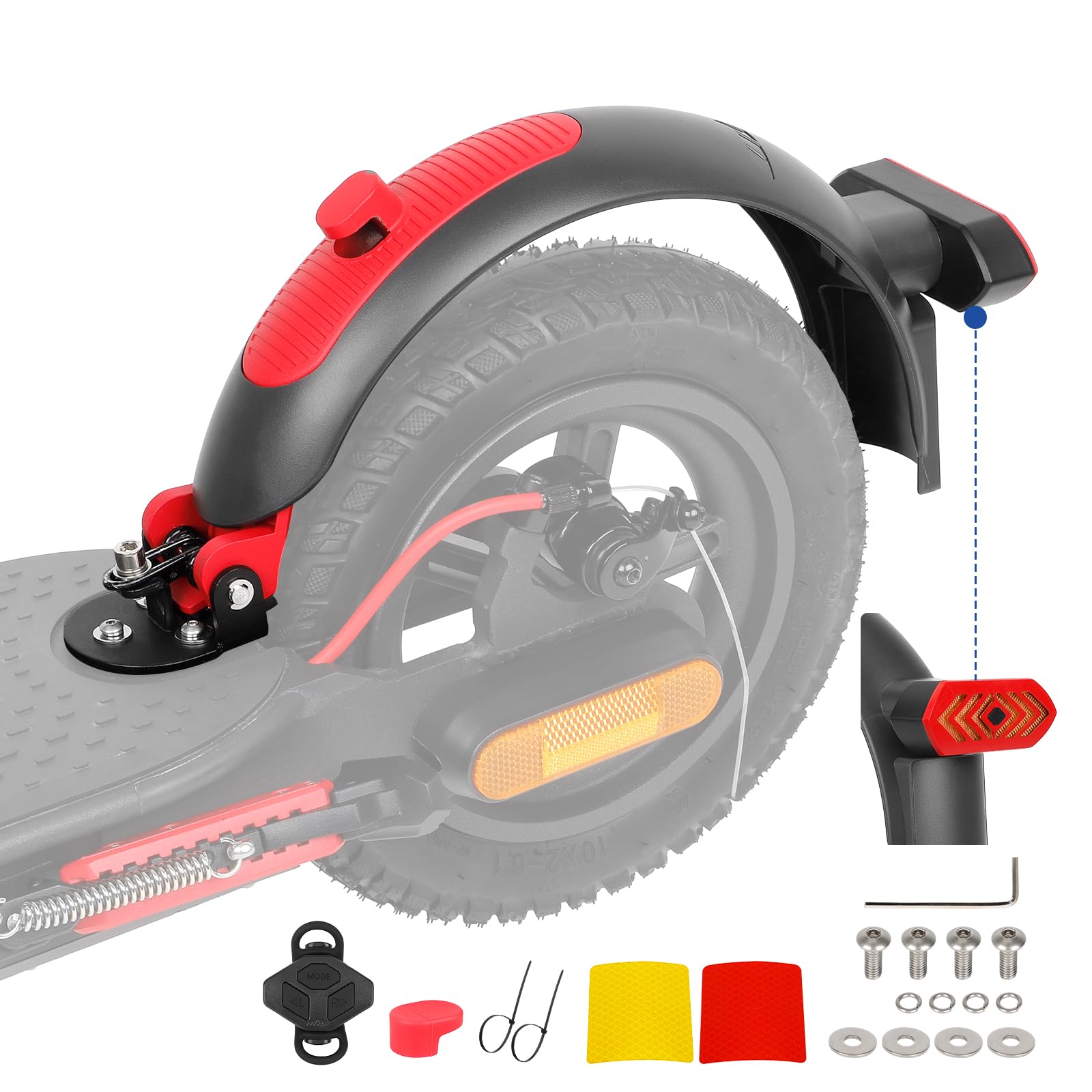 ulipAluminium Rear Mudguard with Brake with Turn Warning Rear Light with Remote Control for Xiaomi M365 Pro Pro2 MI3 1S Lite Swagger 5 Electric Scooter