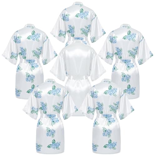 Berlune 6Pcs Something Blue Before I Do Bride Bridesmaids Robe