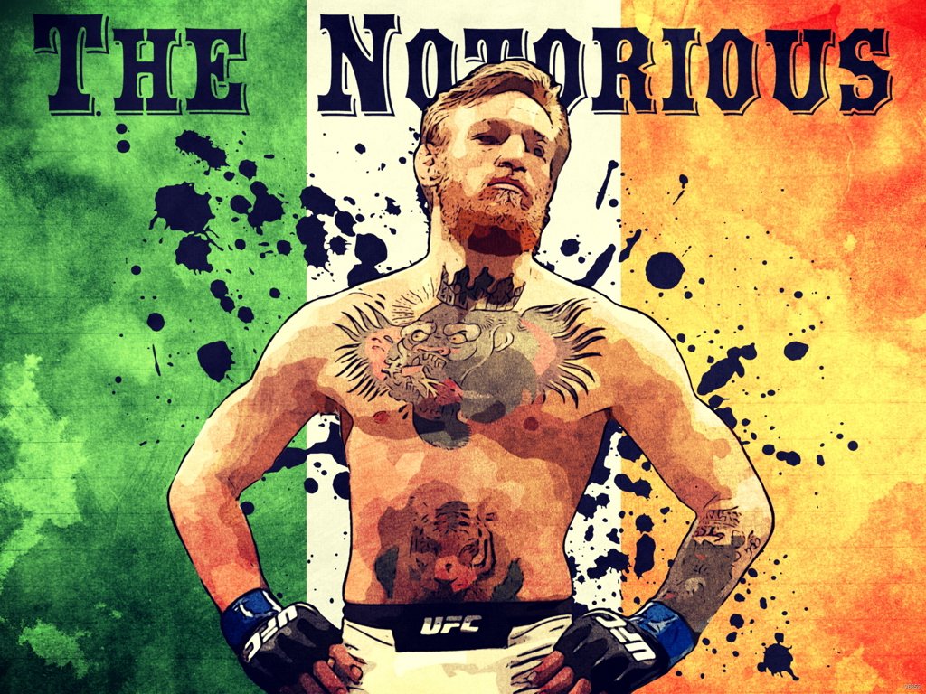 Amazon Com The Notorious Conor Mcgregor Irish Flag Mma Ireland Painting Vintage Art 24x18 Poster Print Posters Prints
