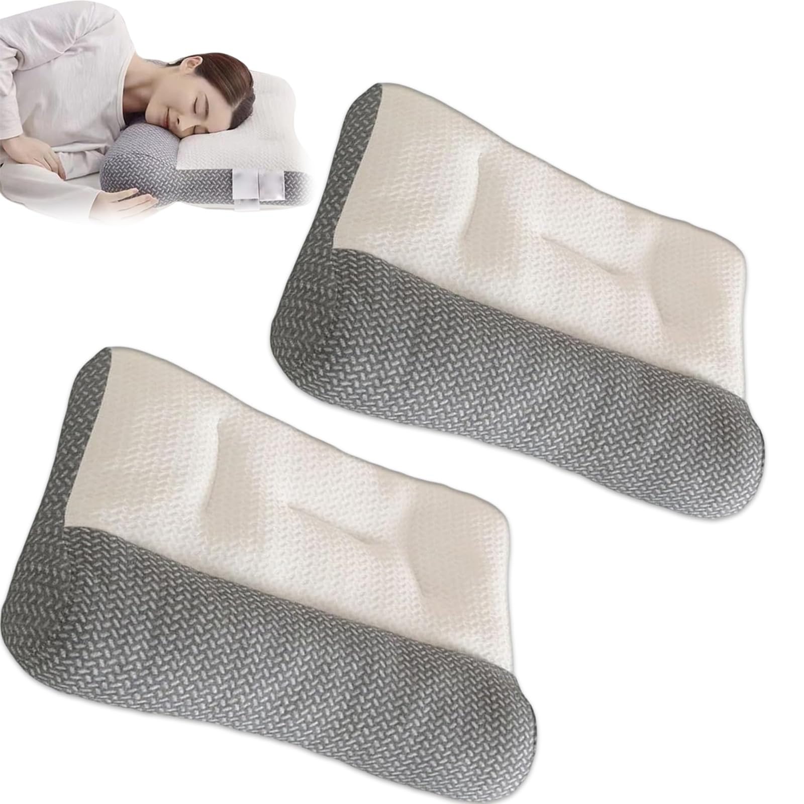 Oreiller ergonomique pour apnée du sommeil, soutien cervical orthopédique pour plus de confort, idéal pour les personnes dormant sur le dos et sur le côté, design amélioré pour une meilleure qualité