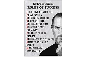 QINGYUAN Steve Jobs Quote 10 Rules For Success Motivational Inspirational Quotes Poster...