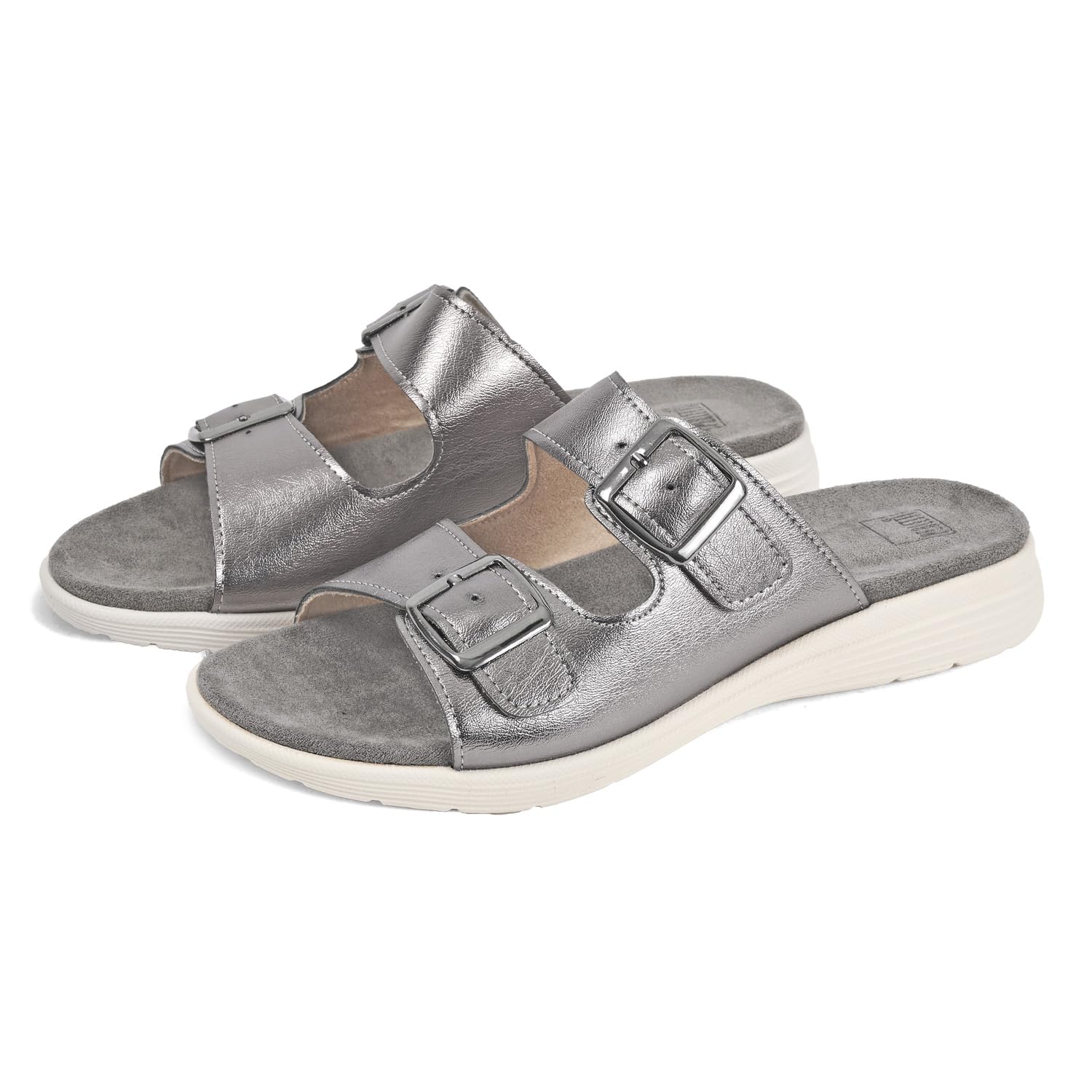 PERLETTI Ciabatte Donna Ultra Leggere Fibbia Regolabile - Pantofole Comode Casa Quattro Stagioni - Sandali Comfort Interno Esterno con Suola Rialzata Antiscivolo