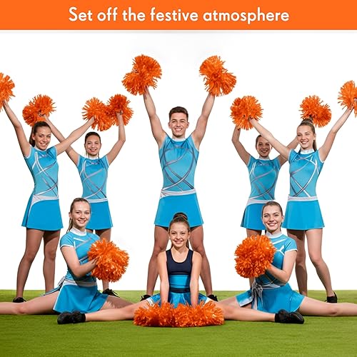 Miniatura 6 de 60 pompones de animadora de papel metálico con mango de plástico, accesorio de disfraz para fútbol, baloncesto, animación, escuadrón de animación,
