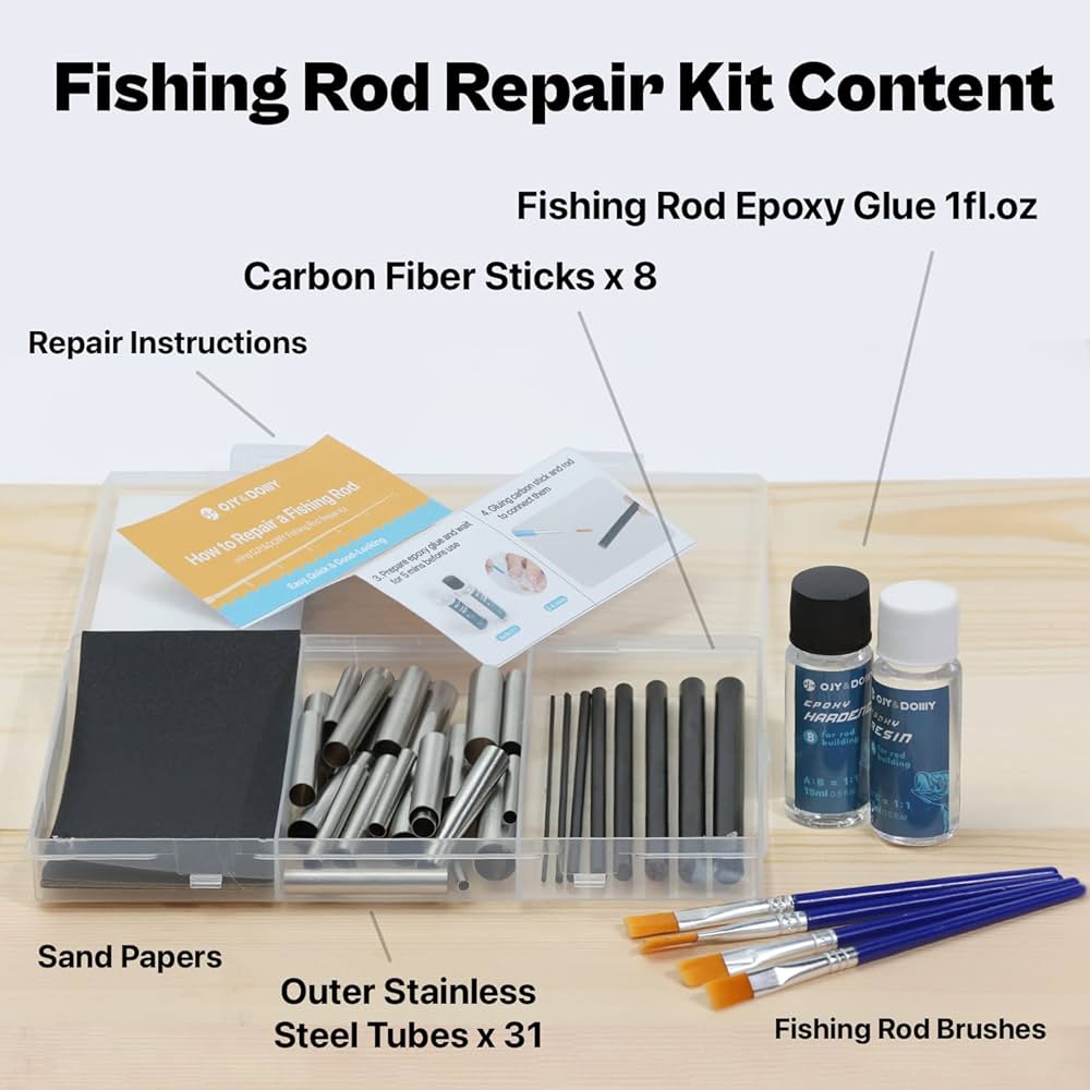 Fishing Rod Repair Kit Carbon Fiber Sticks 1mm~10mm*10cm For Broken