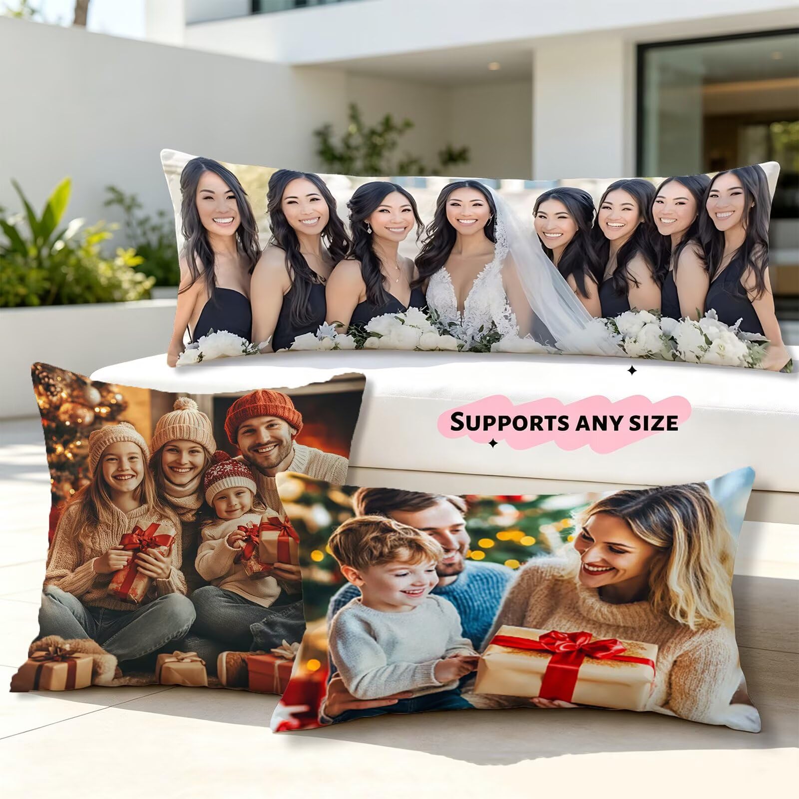 Coussin Personnalisé Photo, Coussin Canape Taie d'Oreiller 60x180, Cod162