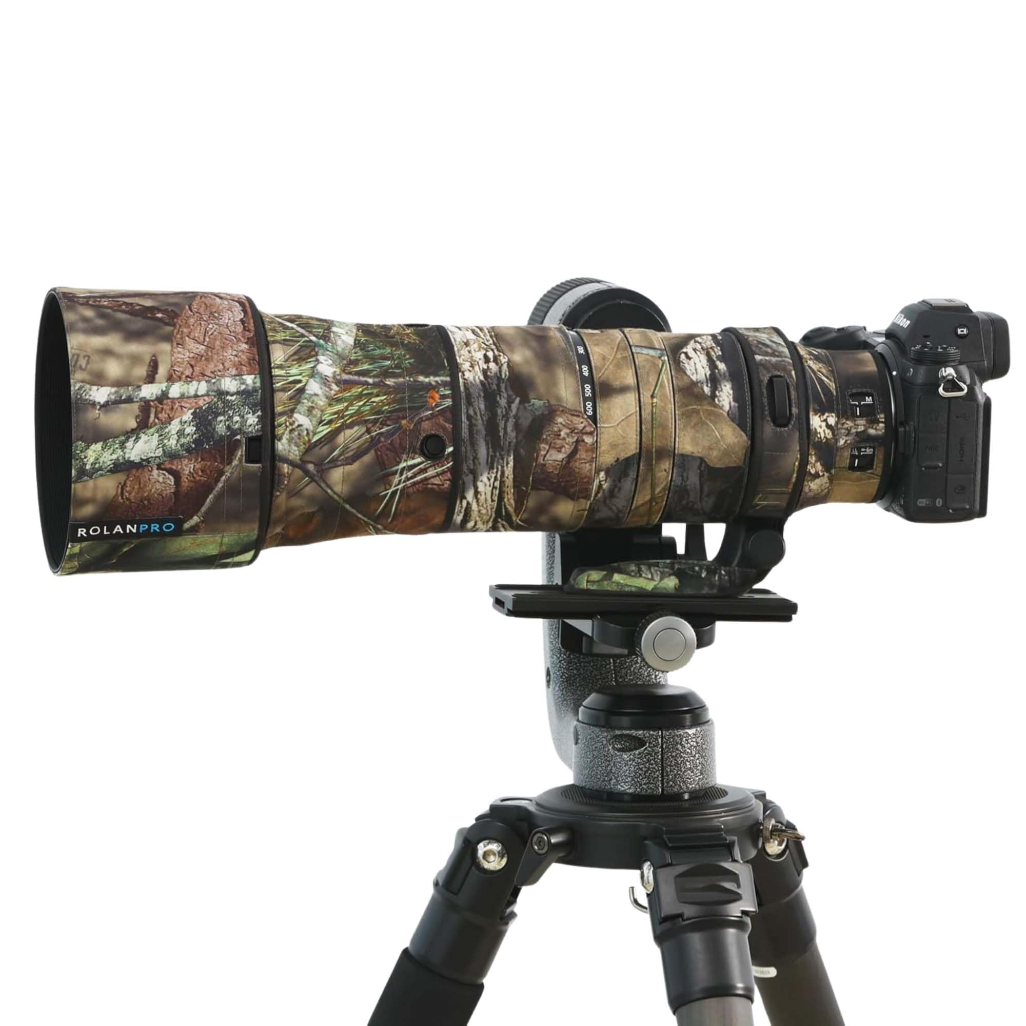 ROLANPRO Waterproof Camouflage Cover for Nikon Z 180-600mm F/5.6-6.3 VR Raincover Protection Sleeve Case Clothing-#23 Brown Jungle Camo Waterproof