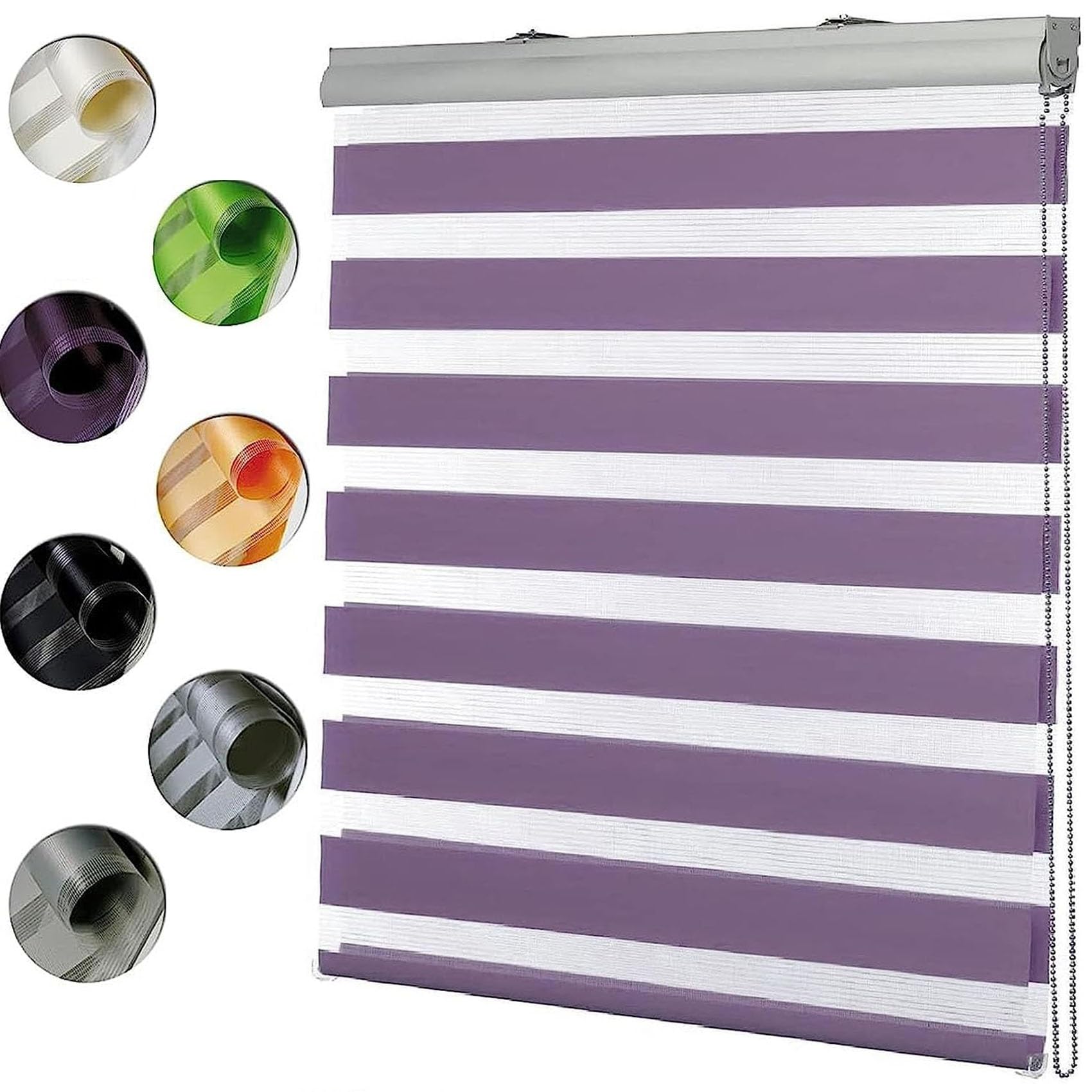 Store Enrouleur Jour Nuit 90x350cm 100% Matériau Blackout Store intérieur Rideau fenetre Kit de Montage Inclus, pour Chambre, Salon, Cuisine, Pourpre