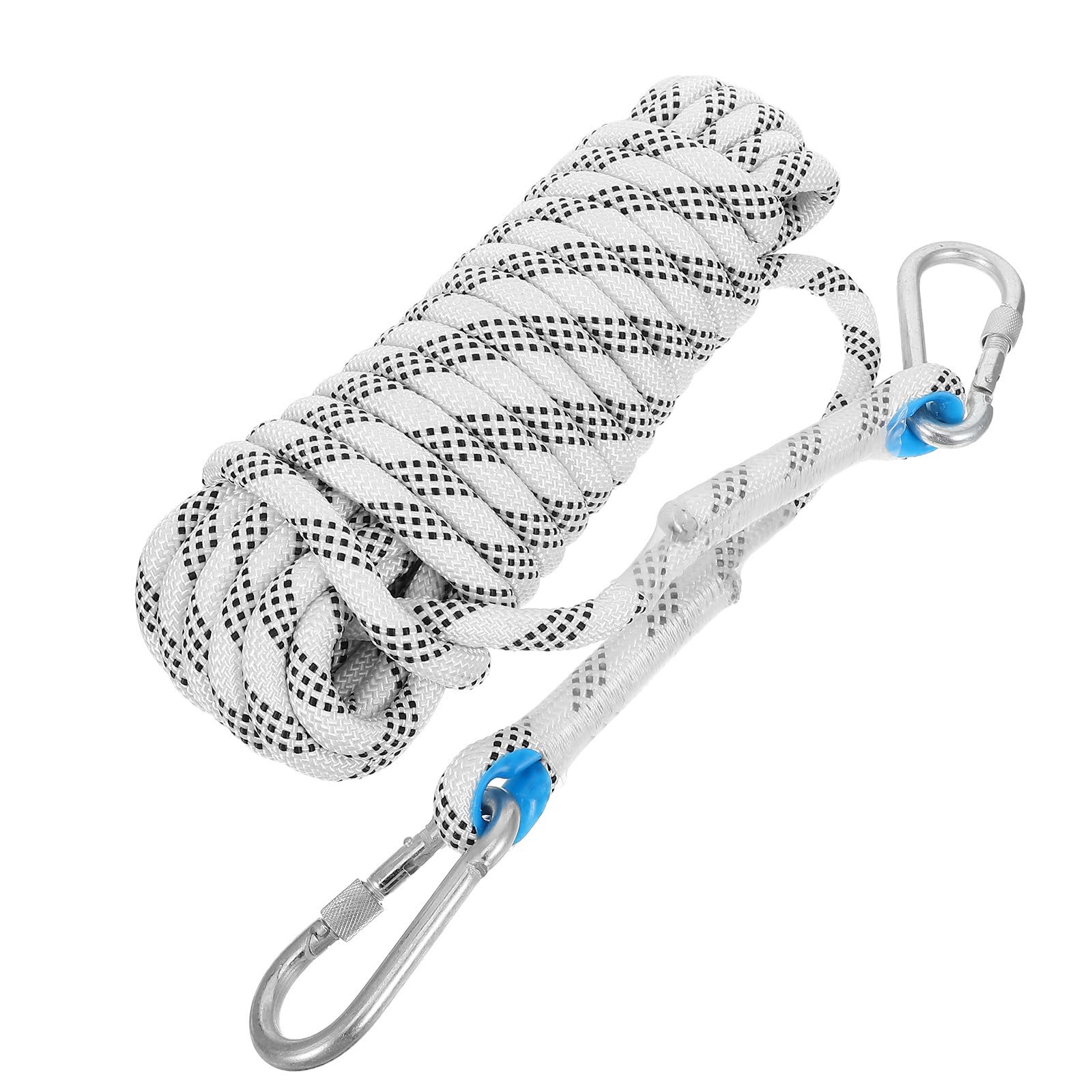 MAGICLULU Outdoor Wäscheleine 12mm 10m mit Karabiner aus Polyester und Edelstahl rutschfest Sonnenbeständig Maximale Tragkraft 2200kg für Camping und Wandern