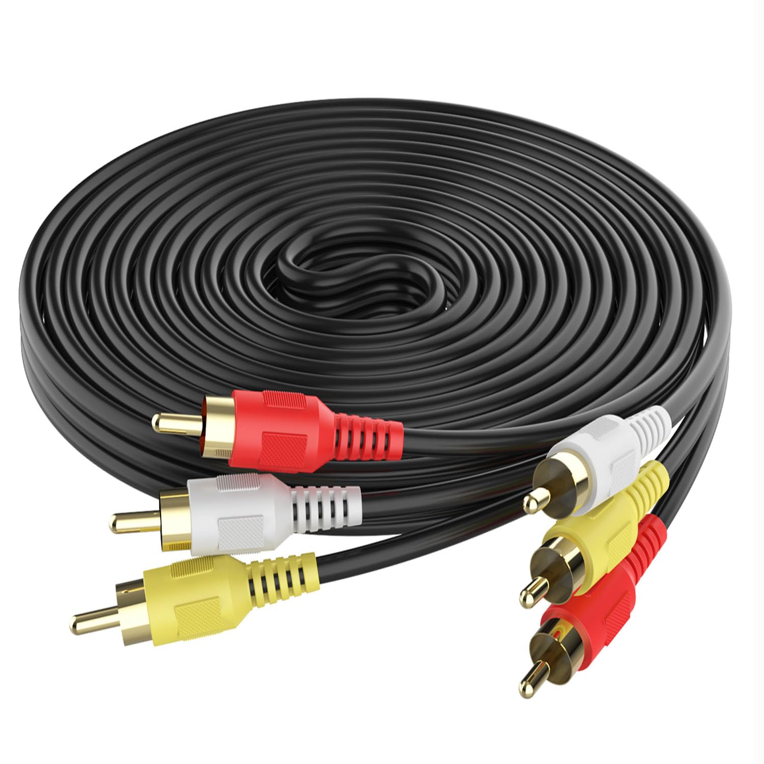 Audio Video Cable,Composite Cord 100 ft RCA to RCA M/Mx3,AV Cable for TV,DVD,VCD etd.