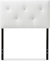 Vista 6 de Baxton Studio Josette - Cabecera tapizada de piel sintética negra, moderna y contemporánea, tamaño individual