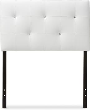 Baxton Studio Dalini Modern and Contemporary White Faux Leather Upholstered Twin Size Headboard