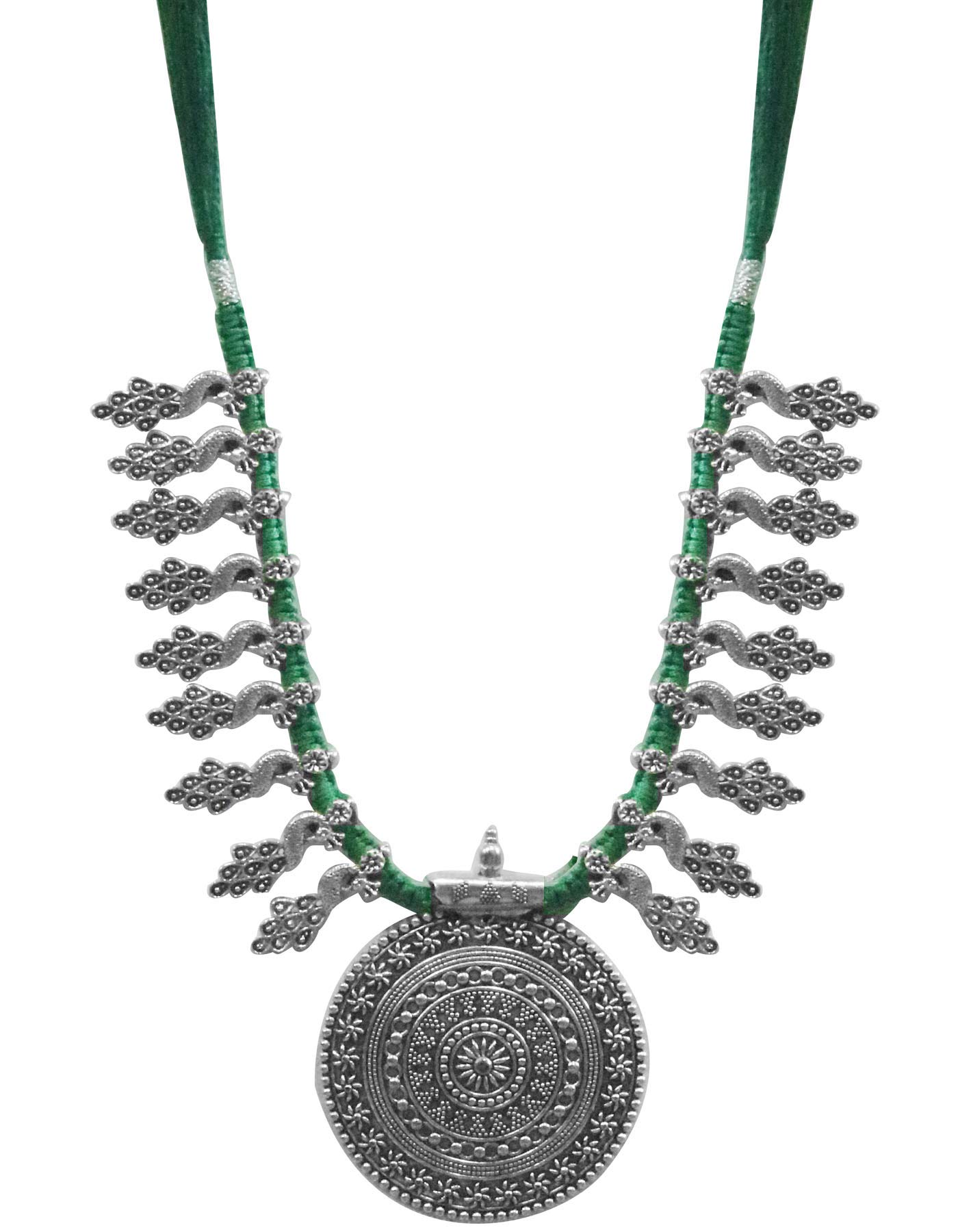 AyA Fashion Blue Oxidised German Silver Peacock Necklace for Women (B07NF3T8RM) Amazon Price History, Amazon Price Tracker