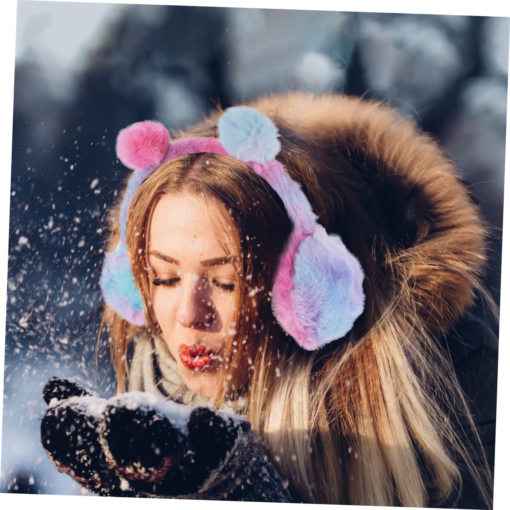 4pezzi Cuffie Peluche Per Paraorecchie Morbidi e Caldi Per Inverno Protezione Contro Freddo Design Carino Da Animale Accessorio Per Attività All Aperto e Uso Quotidiano