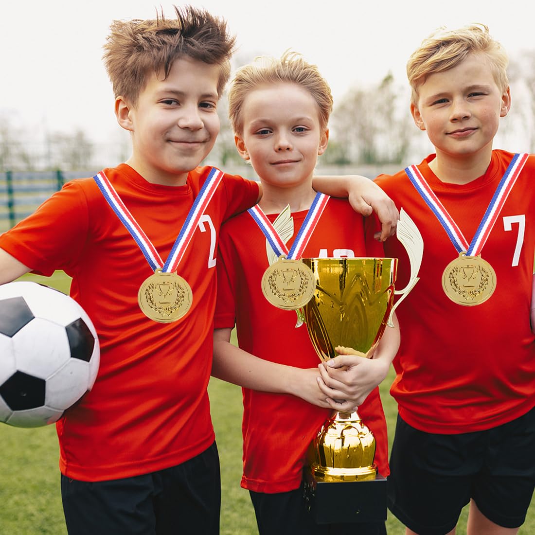 Medaglie Premiazioni Metallo, 9 Pezzi, Medaglia Oro Argento Bronzo con Nastro Collo Vincitore, 1. 2. 3. Medaglie in stile olimpico, per Giochi per Feste di Giorno di Sport Scolastico