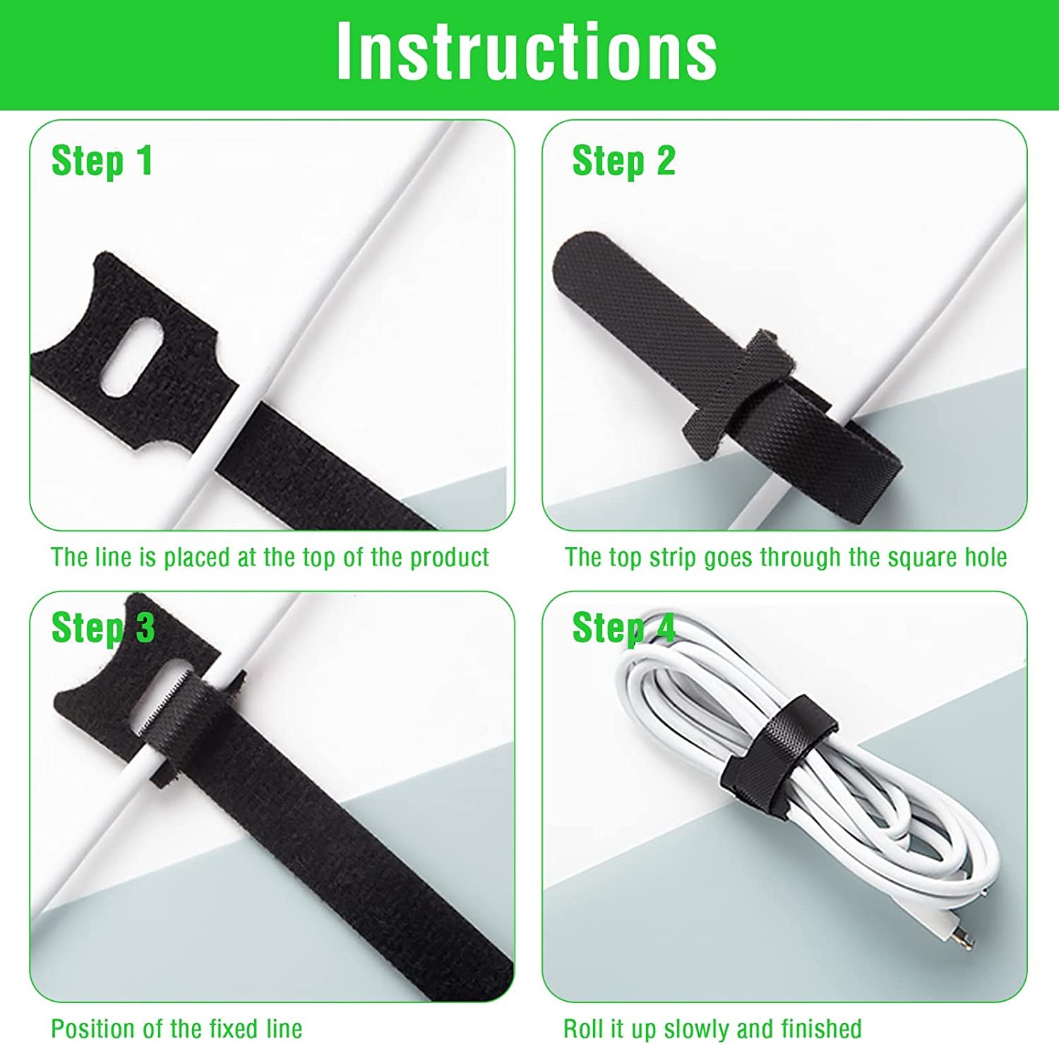 PATIKIL Lot De 30 Attaches De Câble Réutilisables De 10,2 Cm