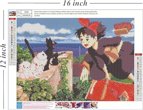 Miniatura 2 de nwiteiw Kits de pintura de diamantes de anime de dibujos animados para adultos, pintura artística de diamante completo, personajes de anime de