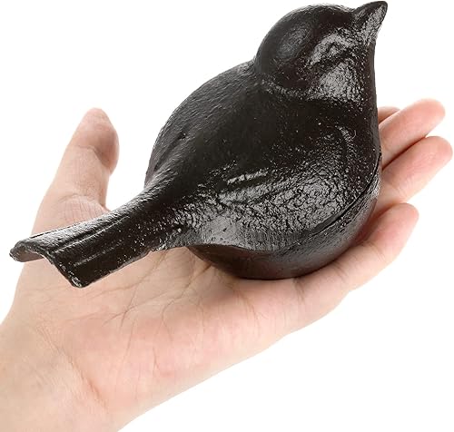 Vista 8 de Ocultador de llaves de hierro fundido, soporte para llaves de pájaros, adorno de estatuas de jardín pequeñas para exteriores, figura de repuesto