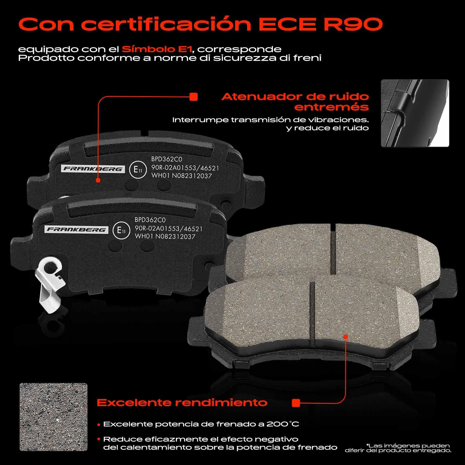 Frankberg 2 discos de freno + 4 pastillas de freno | Compatible con: Astra Classic A04, Astra G Classic T98, Caravana Astra G T98, Caravana clásica Astra A04