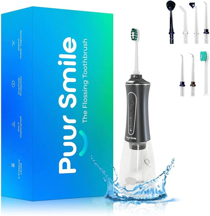 Professional Water Flosser - Advanced Dental Care for a Healthier Mouth, Gum, and Teeth - IPX7 Waterproof Oral Irrigator | 7 Replacement Tips, Travel-Friendly, Rechargeable - Oral Hygiene