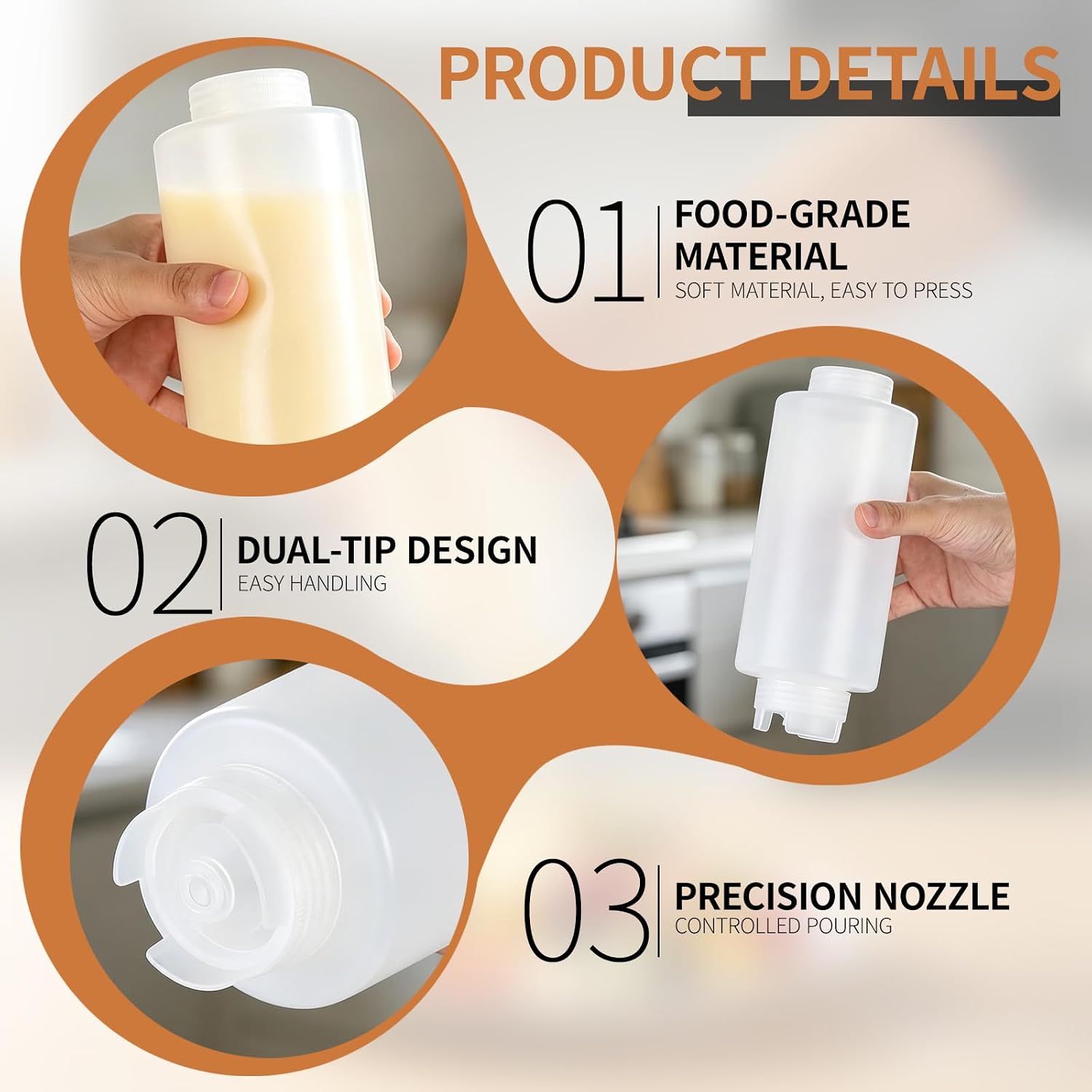 Condensed milk dispenser, Dual-Tip Design For Easy Handling, 1 Pack, White