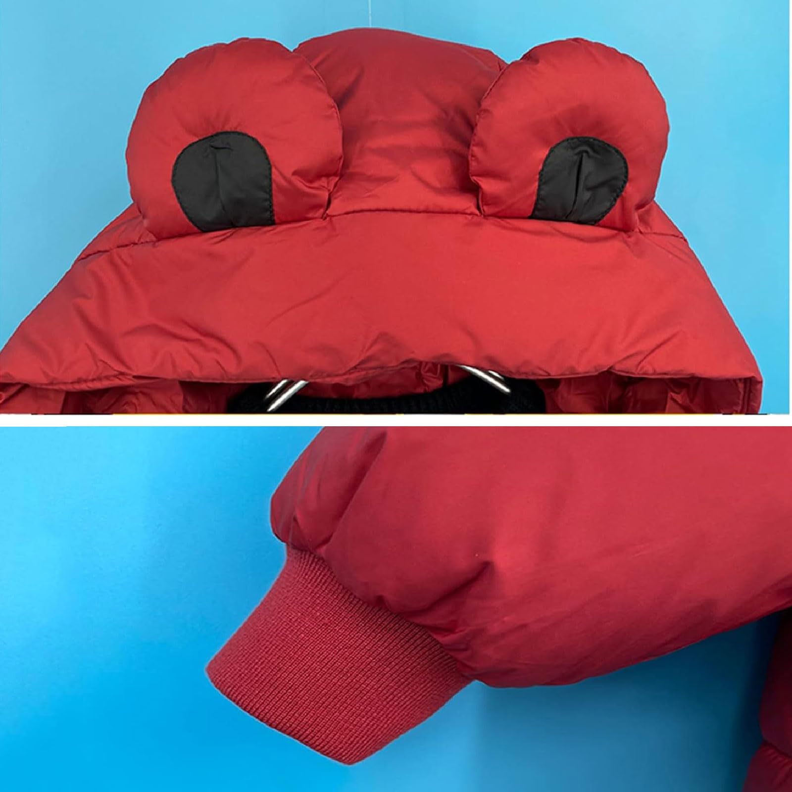 ASSICON Cappotto Invernale per Bambina da Bambino Piumino Leggero Antivento con Cappuccio con Orecchie Tuta da Neve per Bambini Giacca in Cotone con Cappuccio per Bambini
