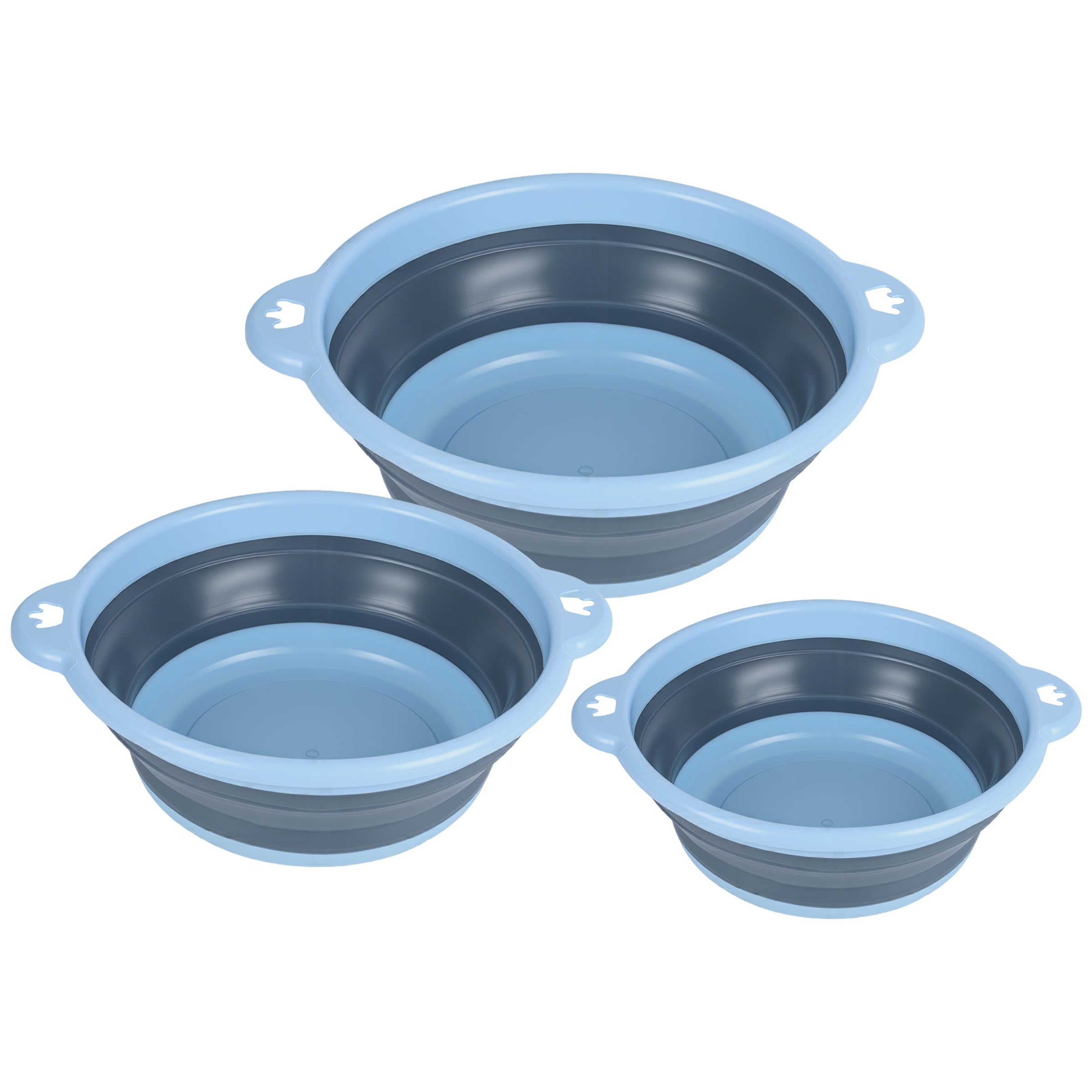3Pcs Collapsible Washing Up Bowl,Foldable Bowl with Handles, Wash Basin