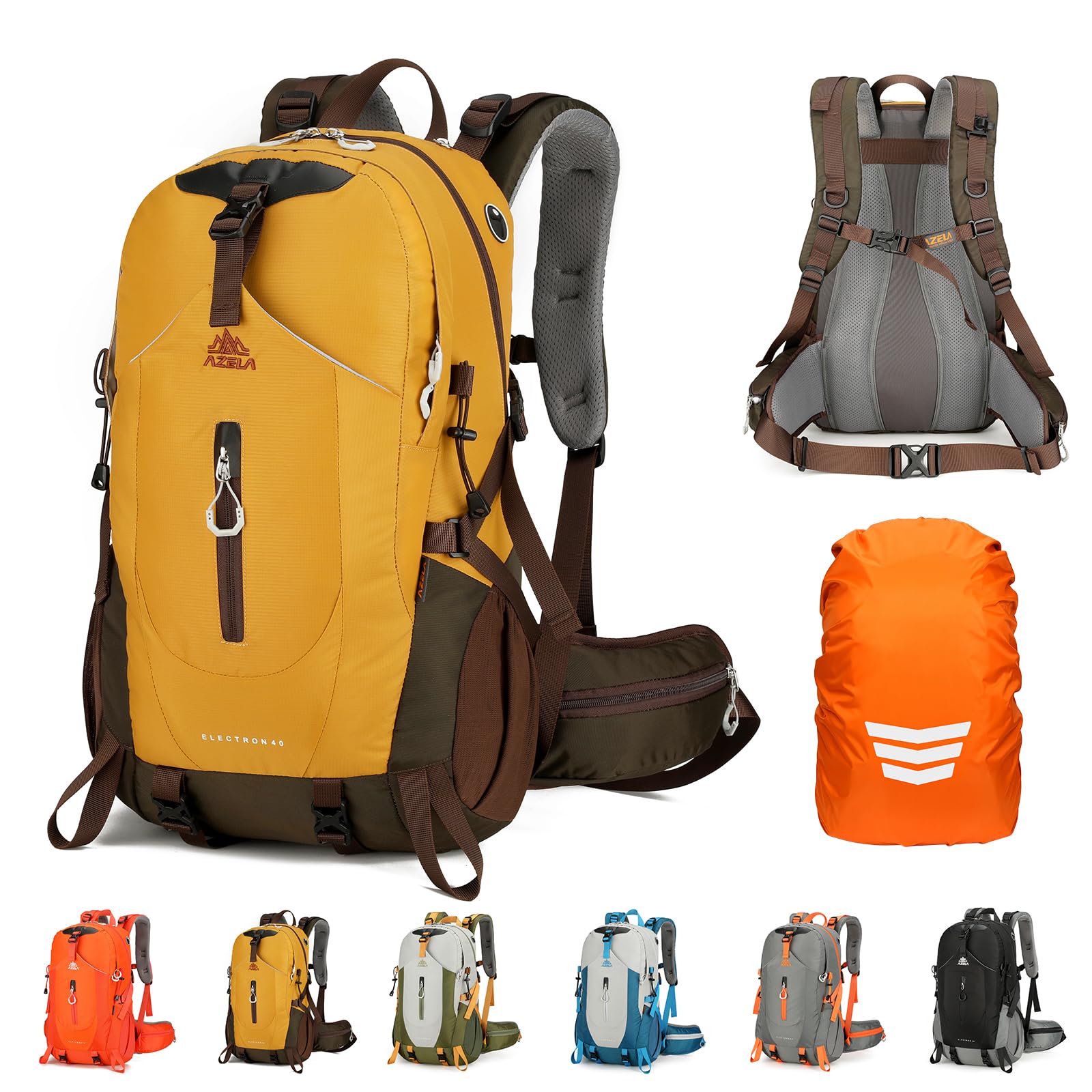Geila Zaino da trekking da 40 litri, per campeggio, escursionismo, ciclismo, escursionismo, impermeabile