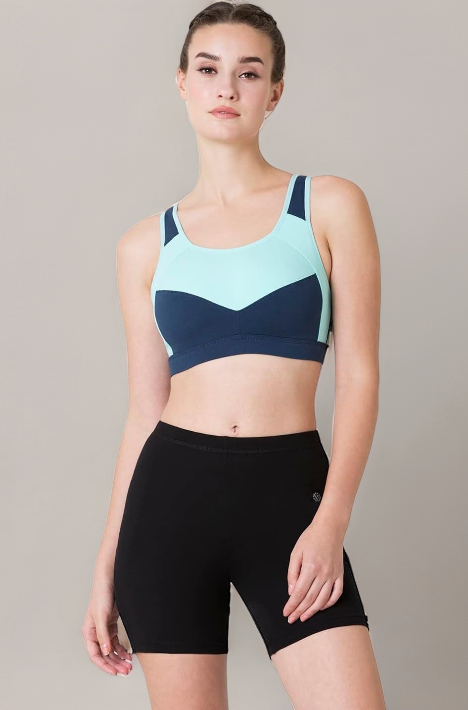 Van Heusen Women's Cotton Padded Wireless Racerback Medium Impact Sports Bra - Anti Bacterial, Full Coverage