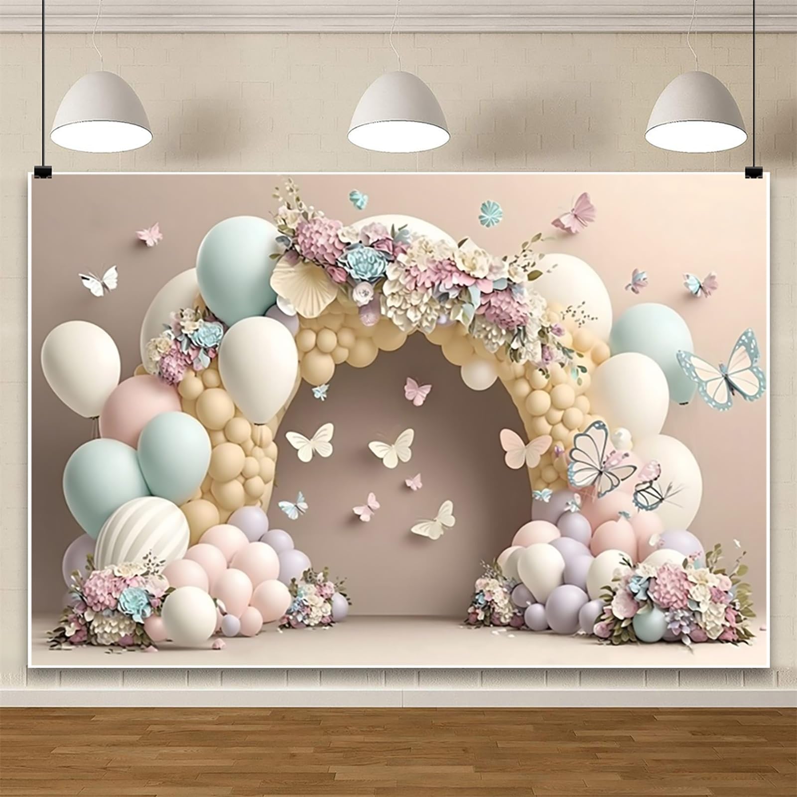 Ragazza Compleanno Sfondo 6x3m Palloncino Fiore Dolce Ragazze 1° Compleanno Fotografia Sfondo Colorato Farfalla Fiori Baby Shower Banner Bambini Adulto Poortrait Foto Prop