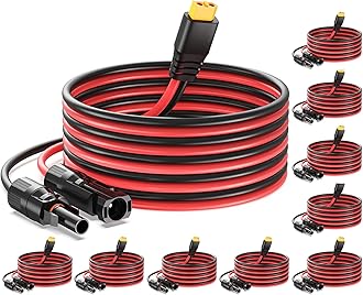 10PCS Solar to XT60 Charge Extension Cable 12AWG 10Ft Solar Connector to XT60 Adapter Cable for Solar Panel to LiFePO4 Battery RV Portable Power Station Solar Generator