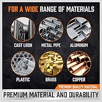 Vista 6 de HORUSDY Kit de 5 piezas de grifos de tubería NPT con estuche de almacenamiento resistente, herramientas de roscado de acero al carbono de alta