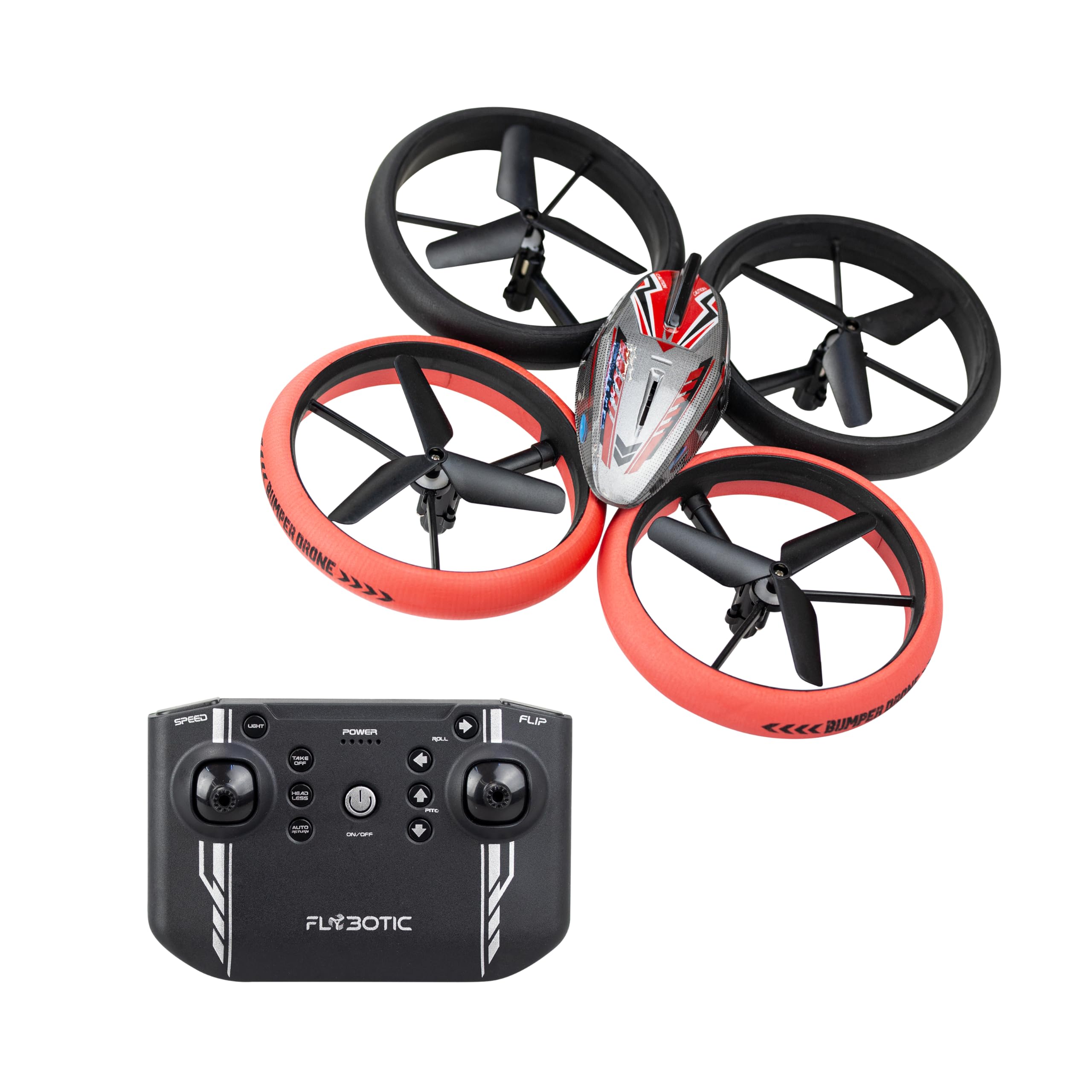 FLYBOTIC - Bumper Drone Lit – 2.4Ghz – Portée 30m – Cascade à 360°