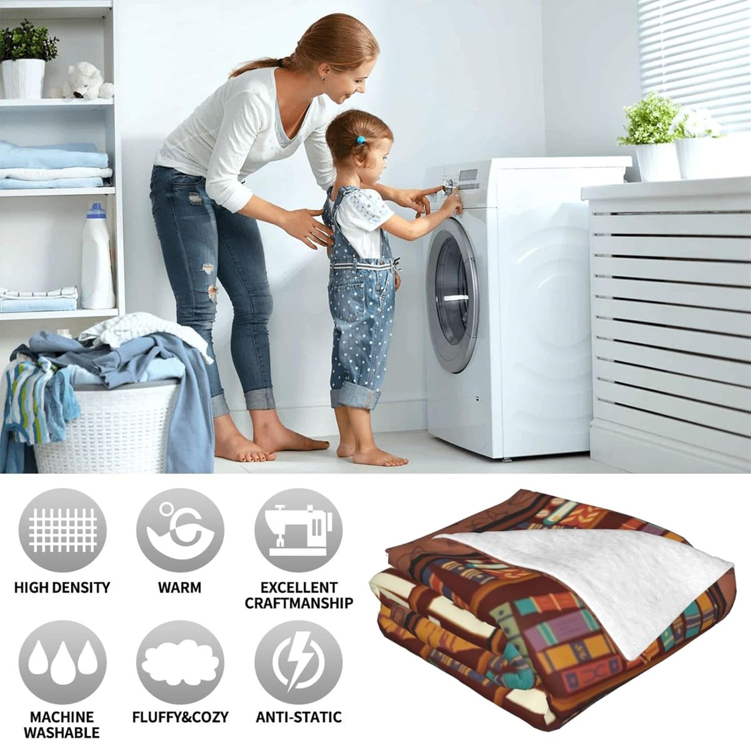 Book Lover Gifts for Women Blanket - Reading Blanket for Women, Reading Gifts for Book Lovers, Books Club Gift for Readers Bookish Bookworm, Christmas Birthday Gift for Books Lover, 60"x50" - Image 7