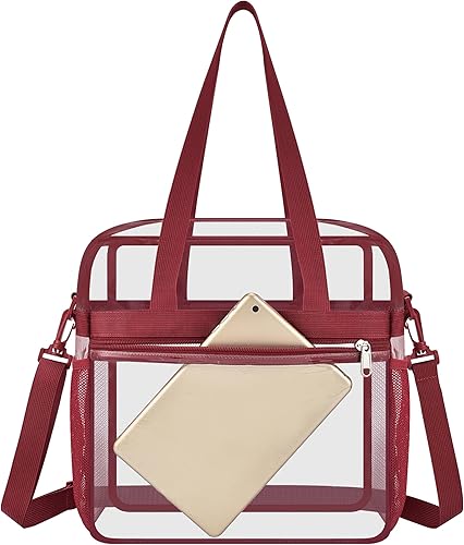 Vista 179 de Oraben Bolsa transparente transparente aprobada para estadios de 12 x 6 x 12 pulgadas, bolsa de estadio para trabajo, juegos deportivos, gimnasio