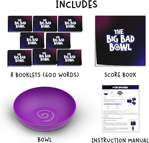 Miniatura 4 de Big Bad Bowl - Juego de fiesta divertido de 600 cartas para adultos, rompehielos atractivos, divertidos desafíos grupales, juego de adivinanzas,