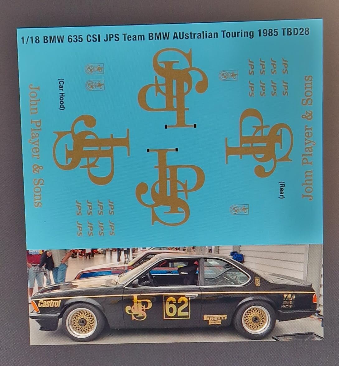 Amazon | デカール 水デカール 1/18 for BMW 635 CSI JPS Australian Touring Team ...