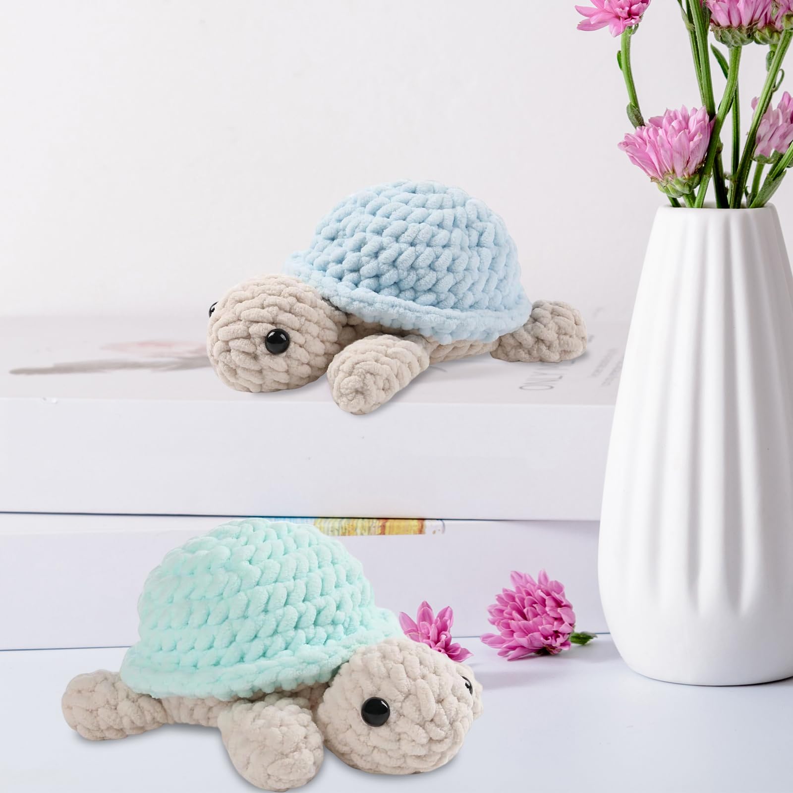 Häkeln für Anfänger Tiere Häkelset 2 Stück Crochet Set für Kinder Erwachsen,Tiere Häkeln Set Crochet Kit mit Video Anleitung Häkelnadel Garn DIY Häkel Zubehör Bastelset