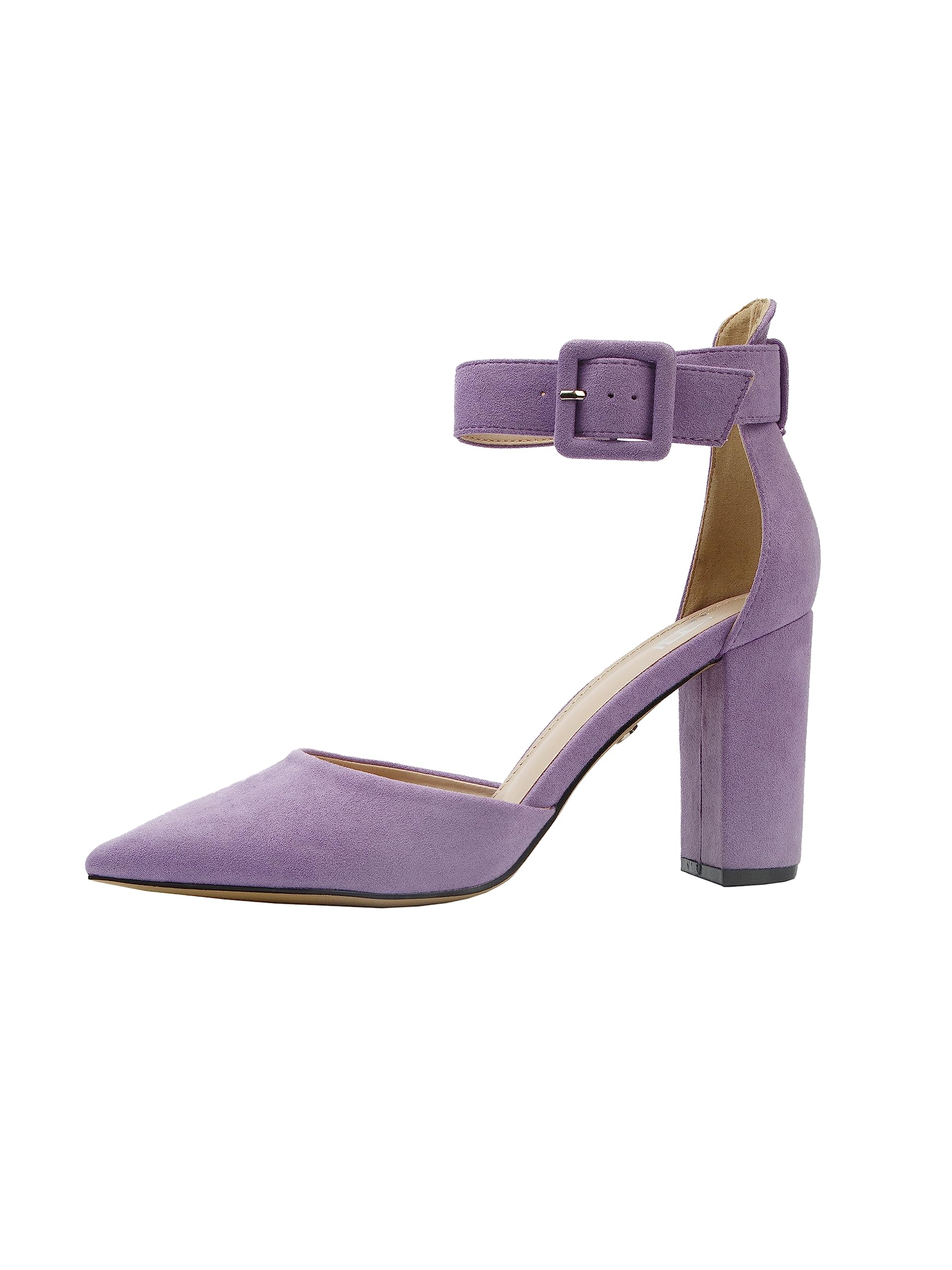 Damen Pumps, 8,5cm Blockabsatz, Schwarz/Blau/Marineblau/Mint/Rot/Violett/Fuchsie/Dunkelgrün/Grün, Textil, Riemchenpumps, Bequeme Pumps mit Absatz, 2062A-9-J