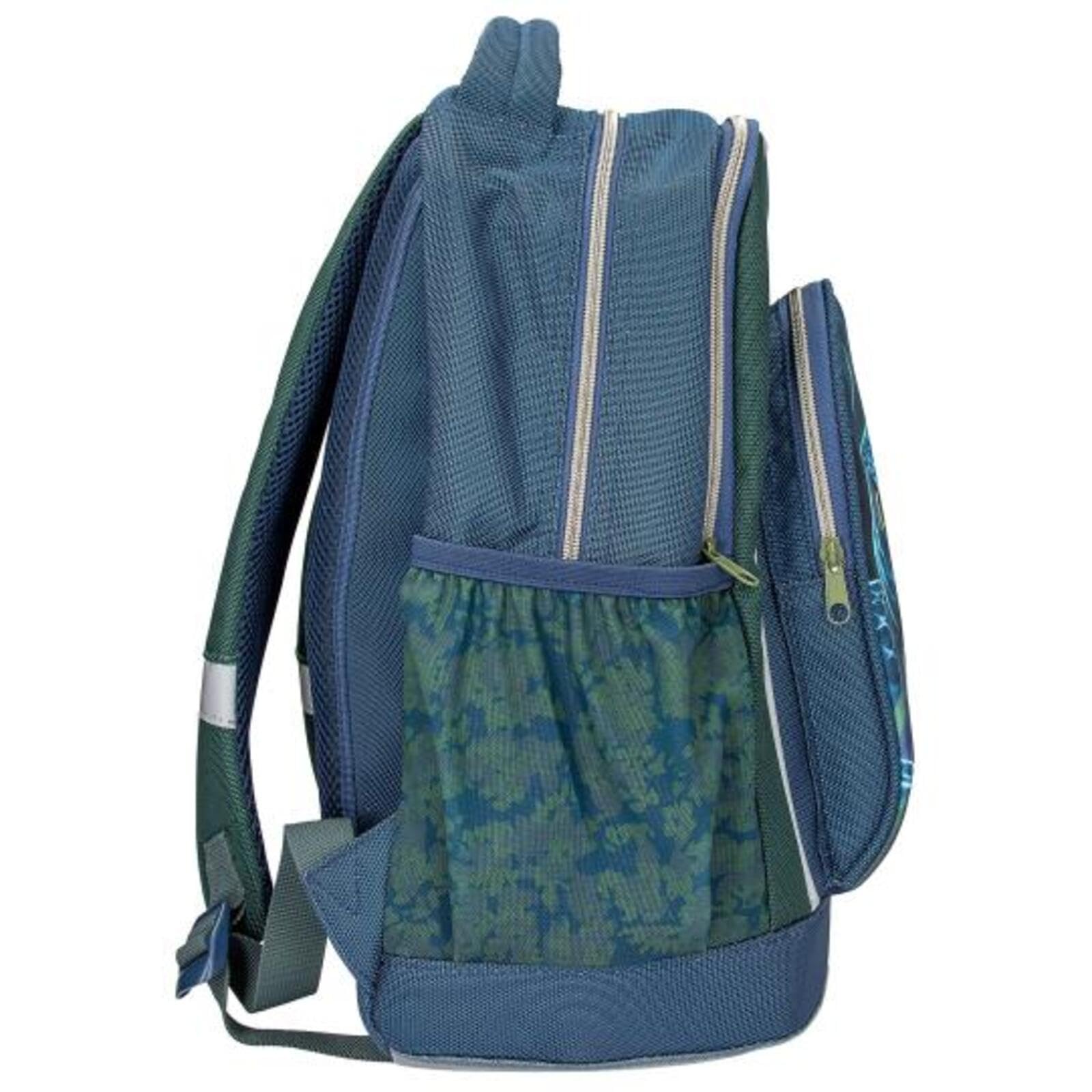 Depesche Adventure World - Zaino per la scuola e astuccio a 3 scomparti, motivo serpente scuro, zaino per la scuola con spalline regolabili, astuccio con matite colorate, forbici, righello, ecc