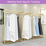 72" Wedding Dress Garment Bag with 10'' Gusseted Dress Bags for Gowns Long 4 Pockets Dress Cover for Women, White (1)