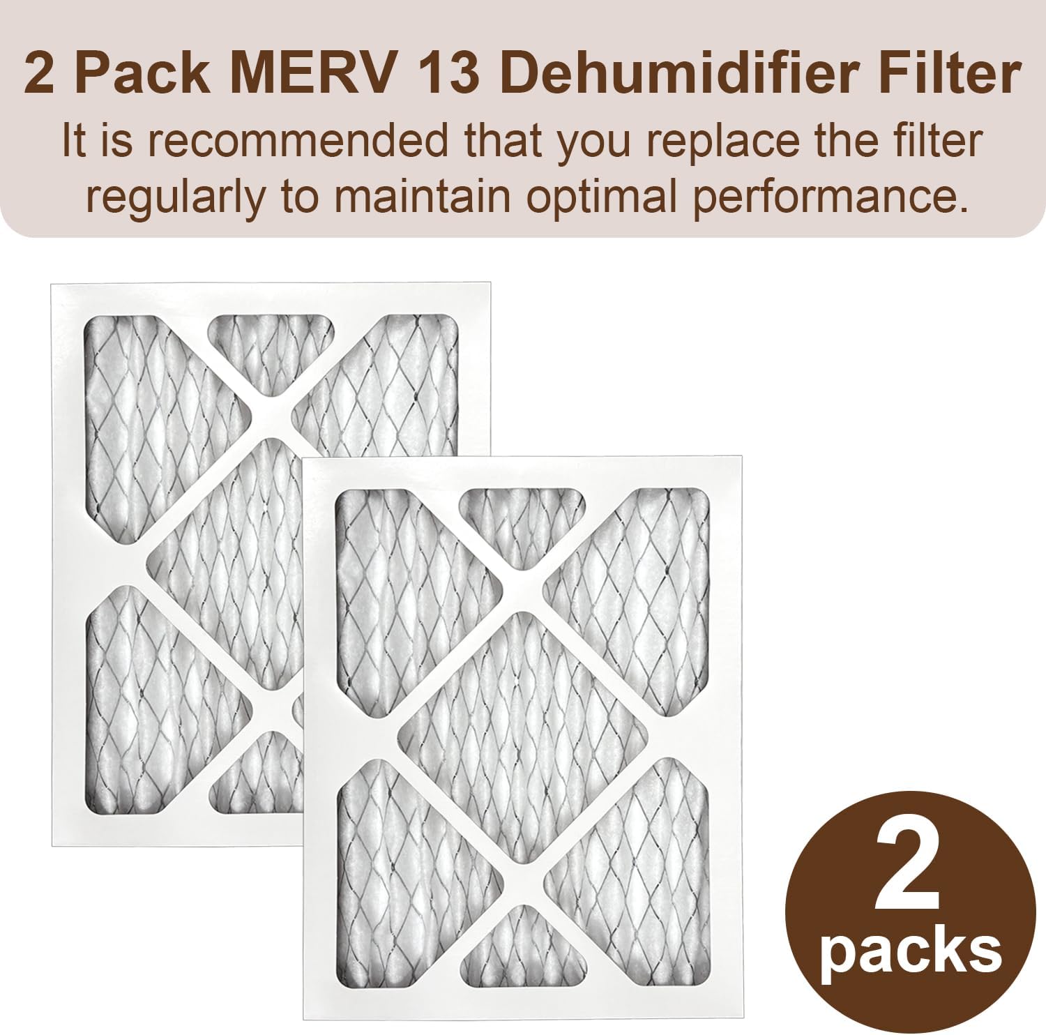 2 Sets 9 x 11 x 1 MERV 13 Dehumidifier Filters Replacement for Santa Fe Dehumidifier Models Compact 70, Ultra 70, Element, Compact 2, UA 65H, for Crawl Space and Basements