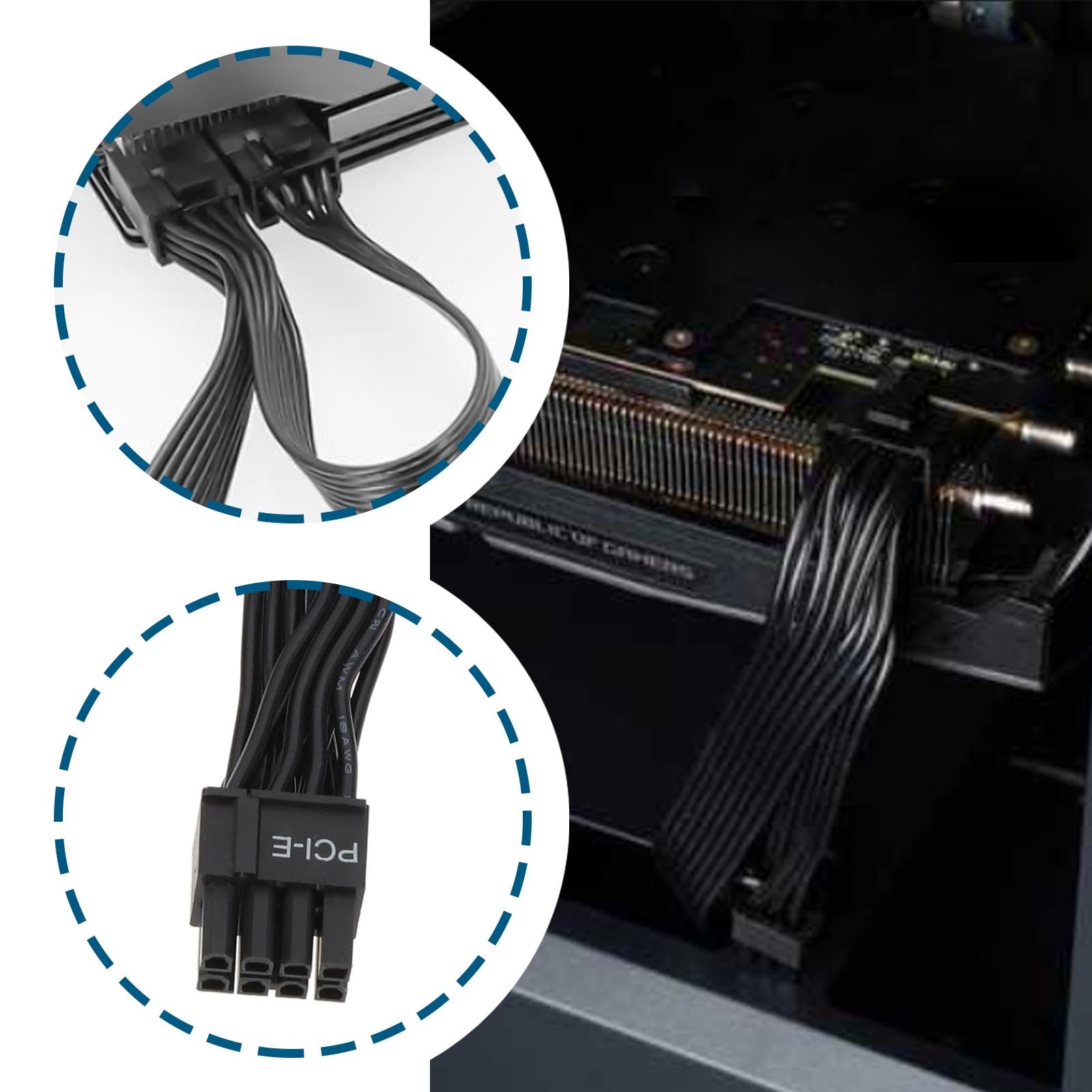 cablecc Cable de alimentación modular de 12 pines a ATX de 8 pines y 6 pines para tarjeta gráfica GPU 3080 3090 AX850 AX750 AX650