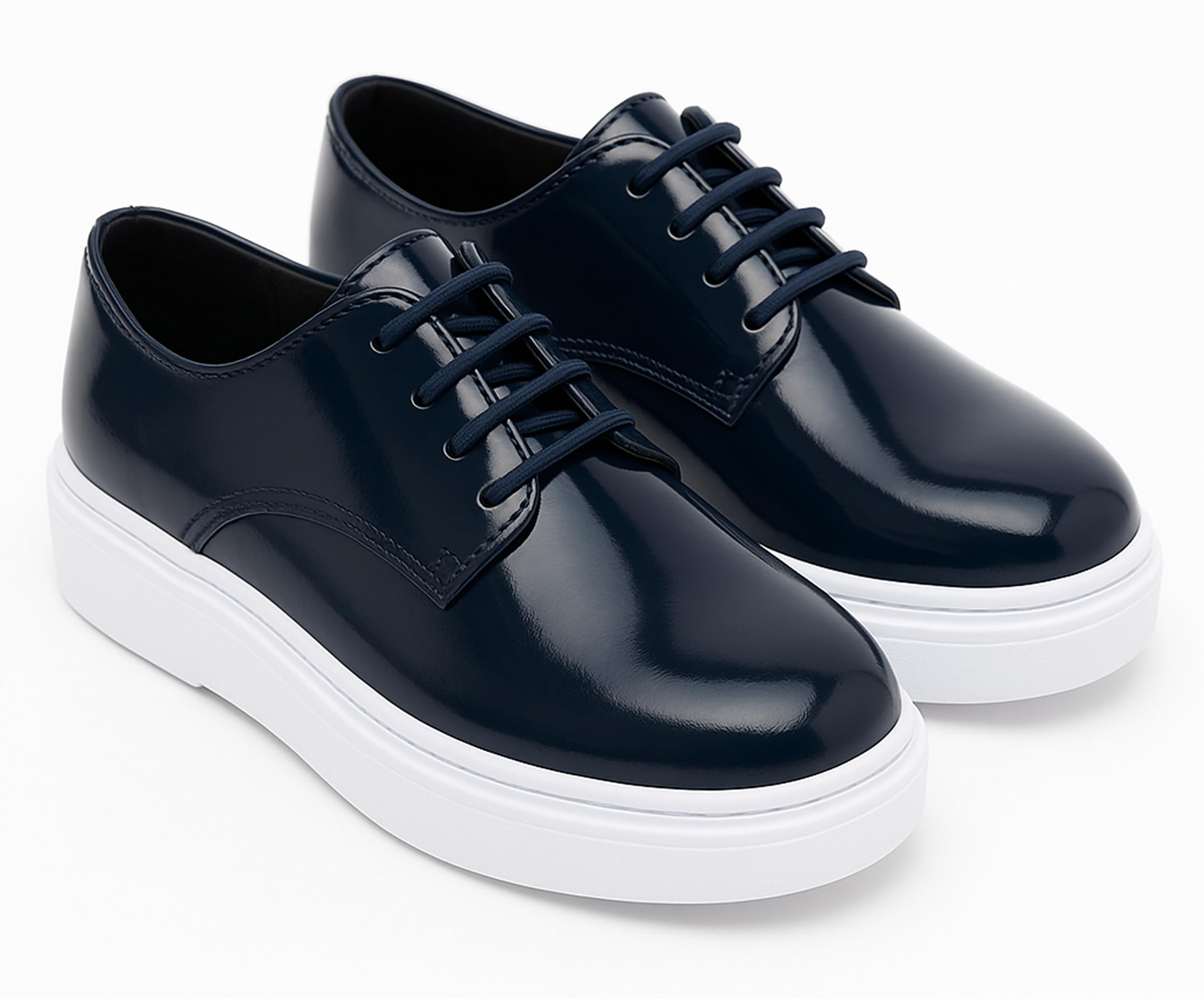 SIRRI garçons Chaussures Vernies Design Classique à Lacets pour Tenue décontractée Formelle