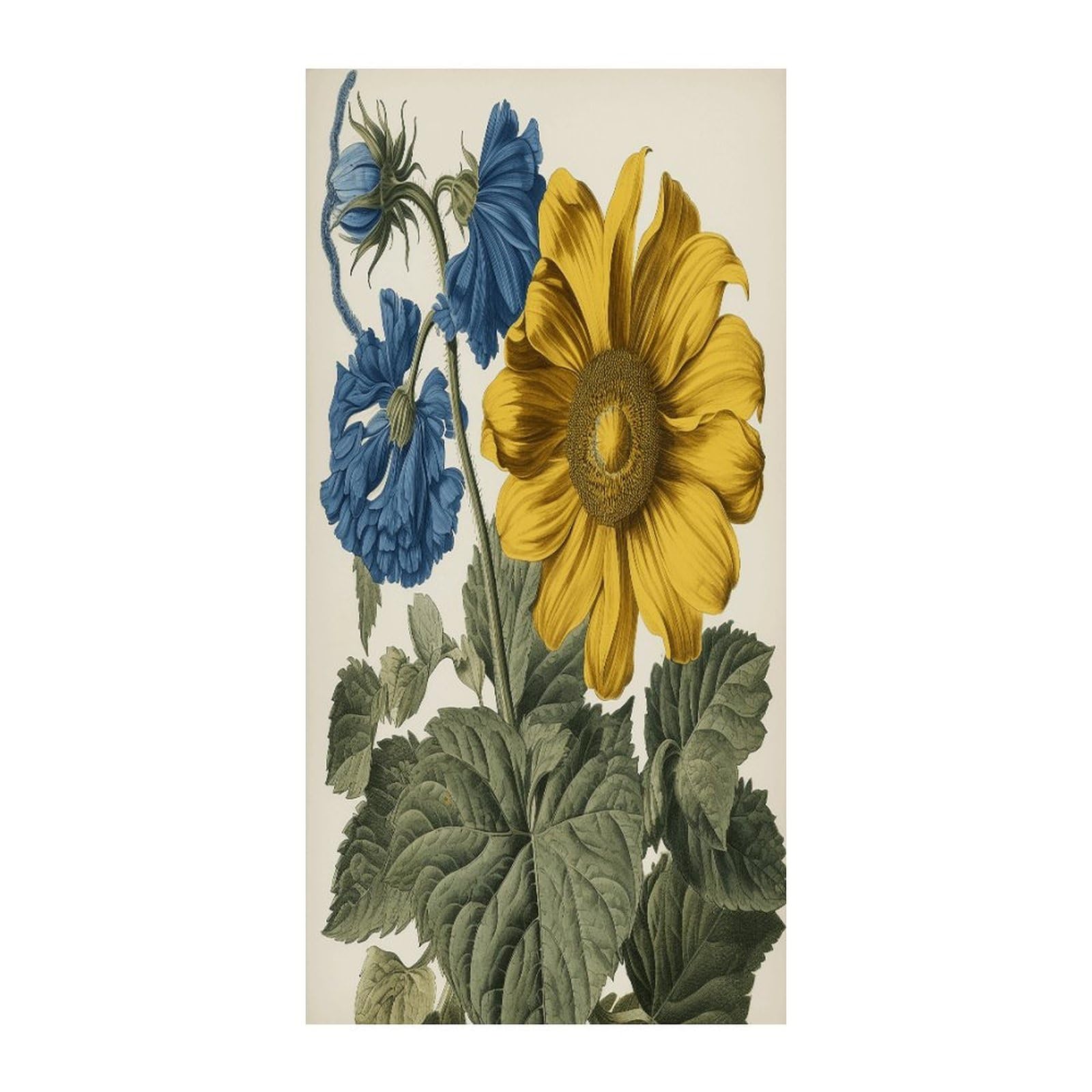 Fekiloot Style A Yellow Flower Stem Door Curtain Room Divider Curtains